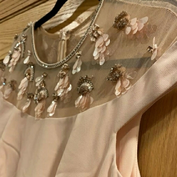 THEIA Embellished Yoke Mermaid Gown - Picture 6 of 16